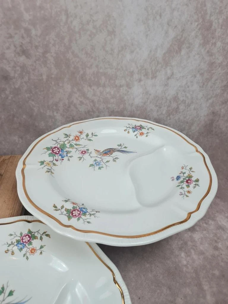 Set van 6 Longchamp aspergeborden, vintage vogelbloemdecor – photo 3